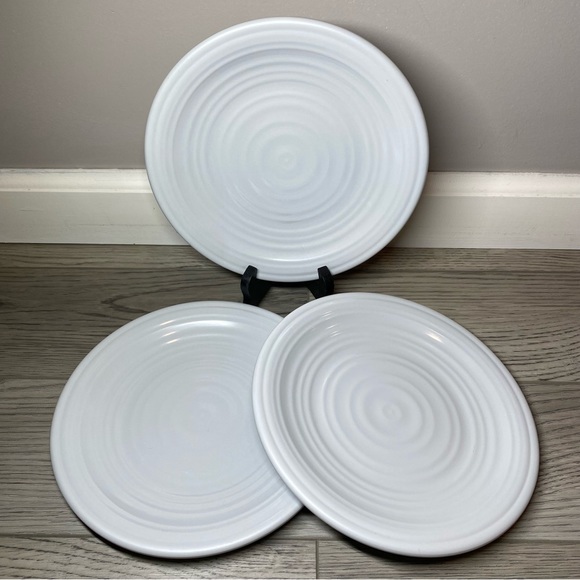 3 Artistic Accents Melamine 8.5” Swirl Plates Light Gray Salad/Dessert Dishes - Picture 7 of 7